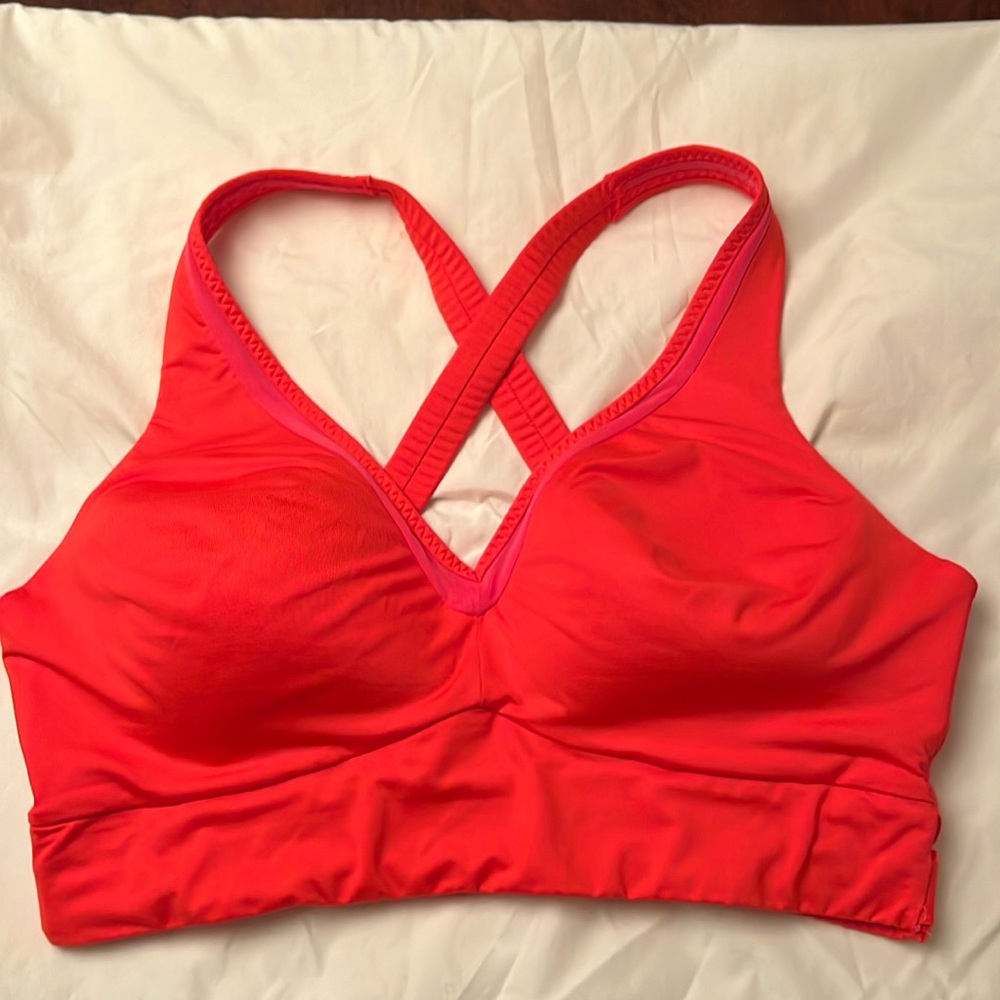 Athleta Orange Sports Bra size Large